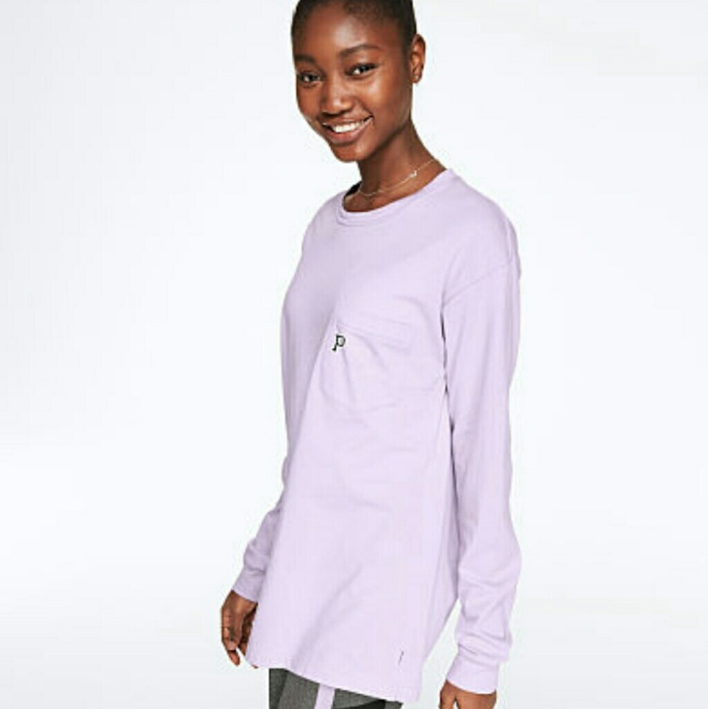 VS PINK Long Sleeve Campus Tee